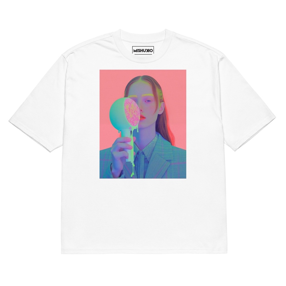 White Graphic T-Shirt with Colorful Print